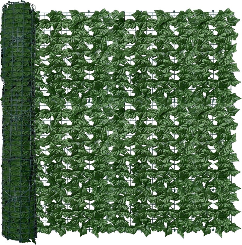 ODTORY Artificial Fence Privacy Screen: 4FT x 20FT UV-Anti Faux Greenery Backdrop Ivy Chain Link Shades Panels for Patio, Balcony, Garden,Deck,Backyard Indoor Outdoor Green Wall Decor - Image 1